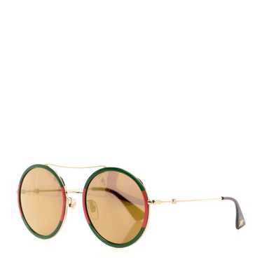 GUCCI Metal Round Frame Sunglasses GG0061S Green … - image 1