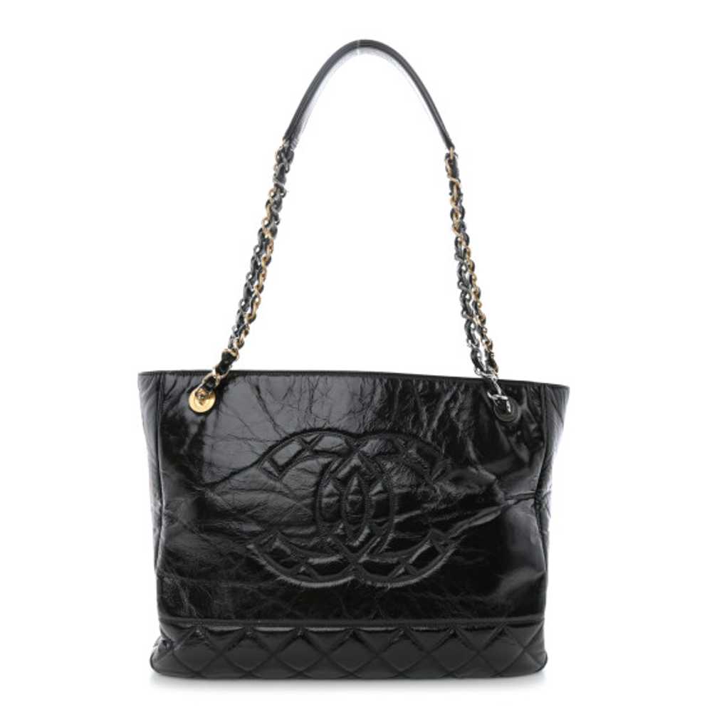 CHANEL Shiny Aged Calfskin Quilted Small Shopping… - image 1