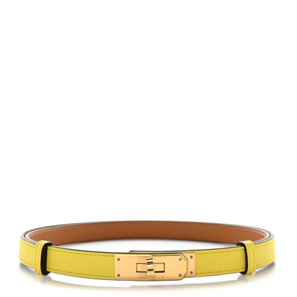 HERMES Epsom Kelly Pocket Belt Jaune Citron Rose … - image 1