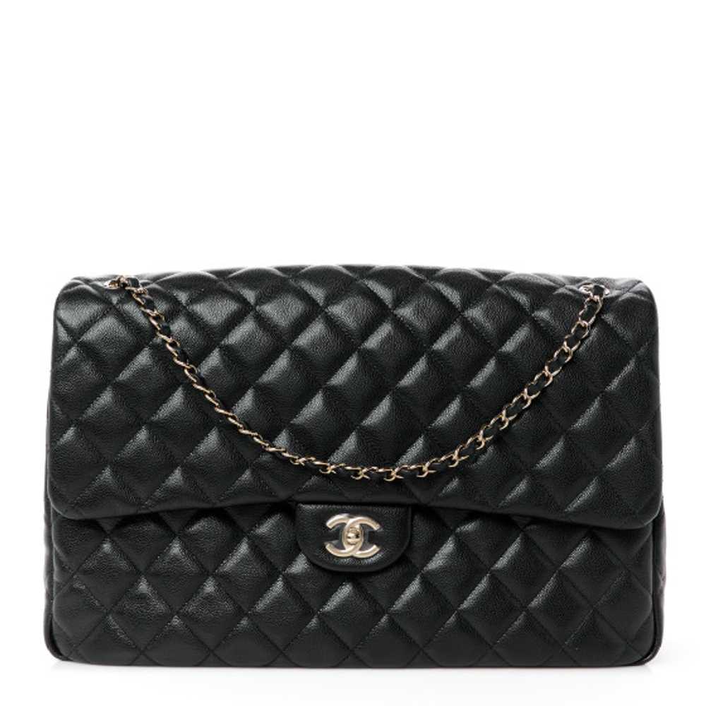 CHANEL Caviar Quilted XXL Travel Flap Bag Black - image 1