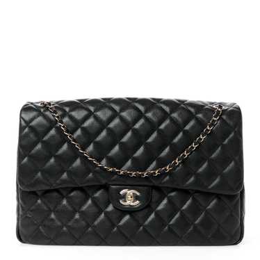 CHANEL Caviar Quilted XXL Travel Flap Bag Black - image 1