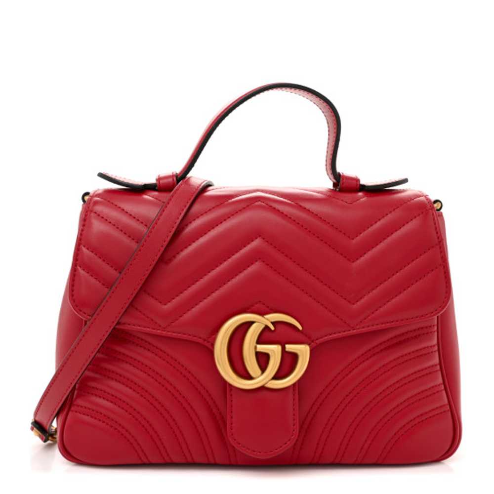 GUCCI Calfskin Matelasse Small GG Marmont Top Han… - image 1