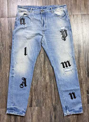 トップス Palm Angeles Monogram Linen Denim Crop Palm Angeles Monogram Linen Denim Crop