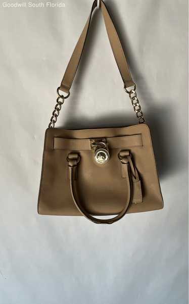 Michael Kors Womens Beige Saffiano Leather Hamilto