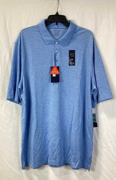 NWT Haggar Mens Porcelain Blue Short Sleeve Collar