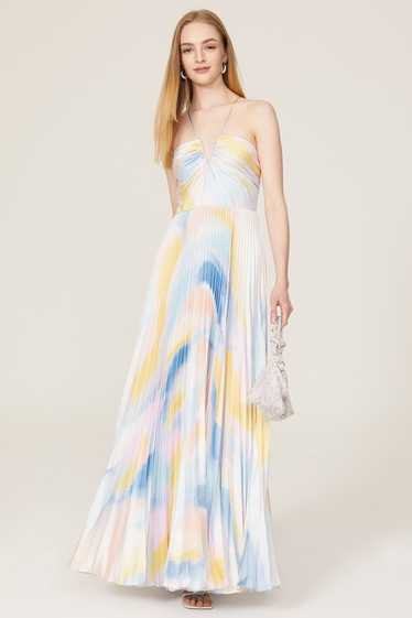 ML Monique Lhuillier Swirl Satin Gown