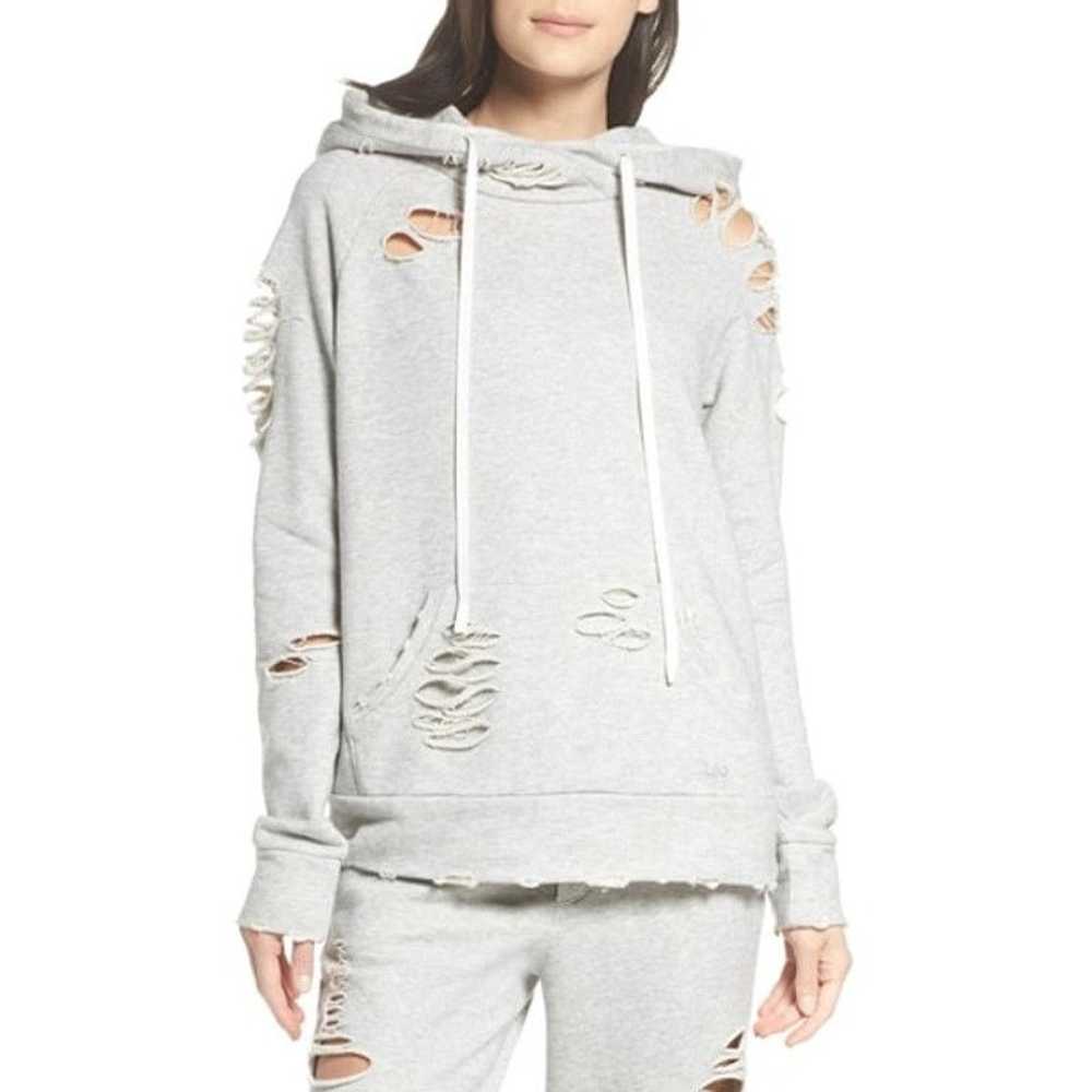 Alo Yoga Alo yoga distressed hooded sweatshirt li… - image 1