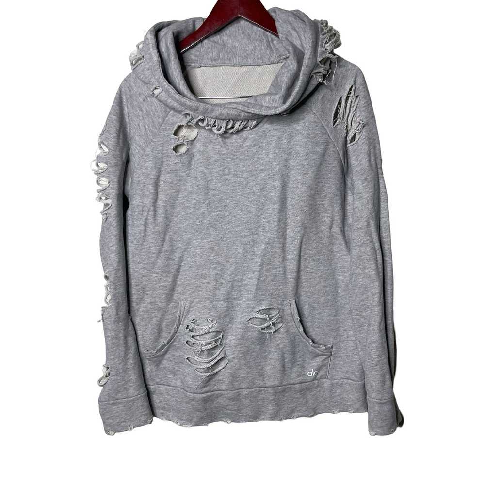 Alo Yoga Alo yoga distressed hooded sweatshirt li… - image 2