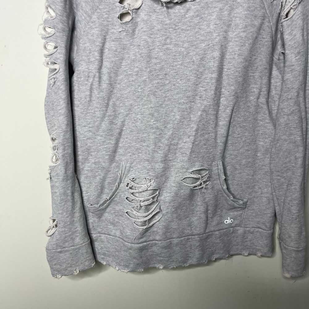 Alo Yoga Alo yoga distressed hooded sweatshirt li… - image 4