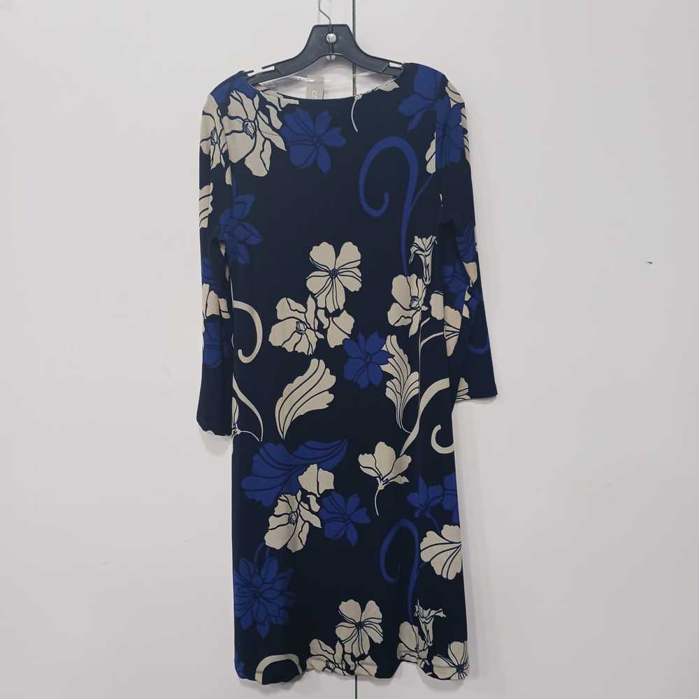 Chico's Chicos Blue Multi Floral Long Sleeve Dres… - image 2