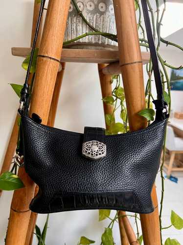 Brighton Vintage Black Leather Shoulder Bag | Used