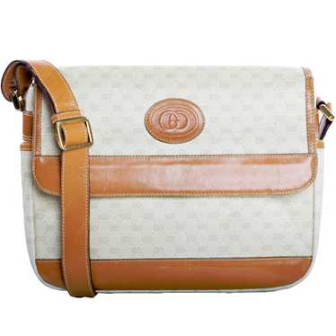 Vintage 80s Gucci Monogram Messenger Crossbody Cr… - image 1