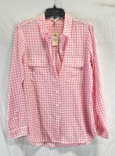 NWT Express Womens Pink Gingham Long Sleeve The Ci