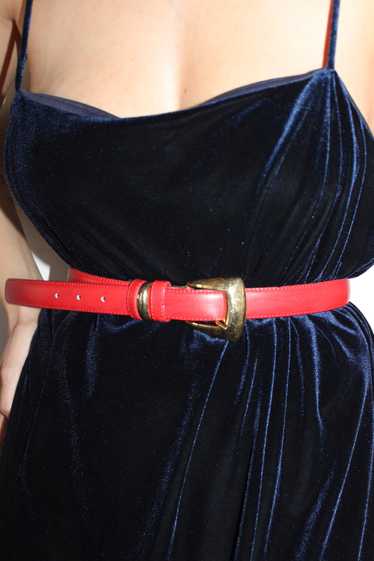 Vintage Poinsettia Leather Belt