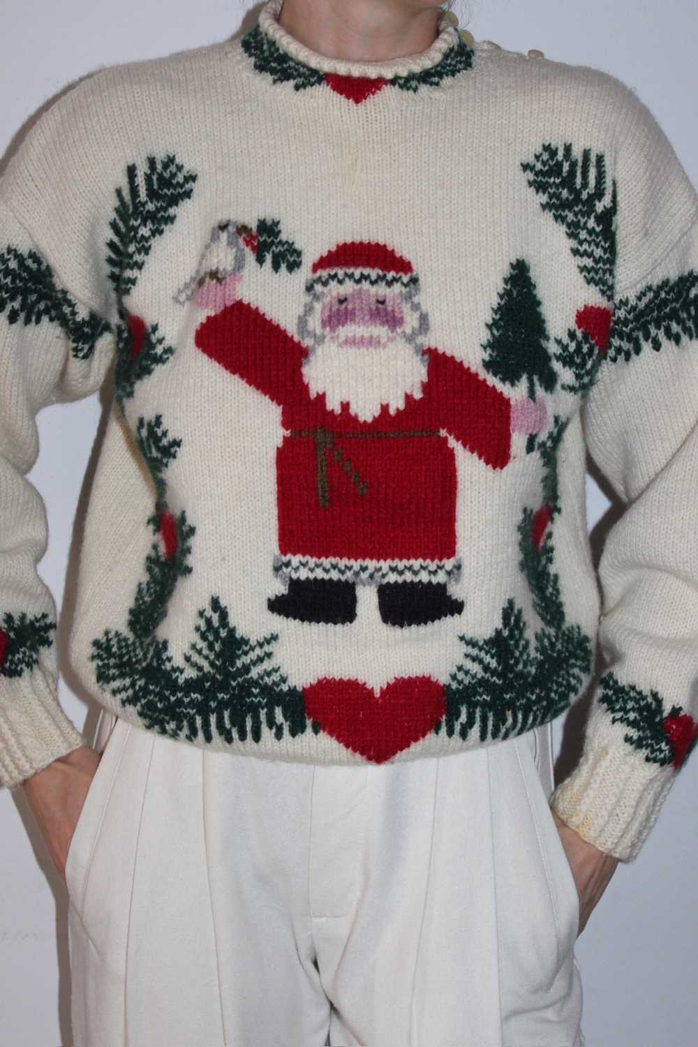 Vintage St. Nick Pure Wool Sweater - image 1