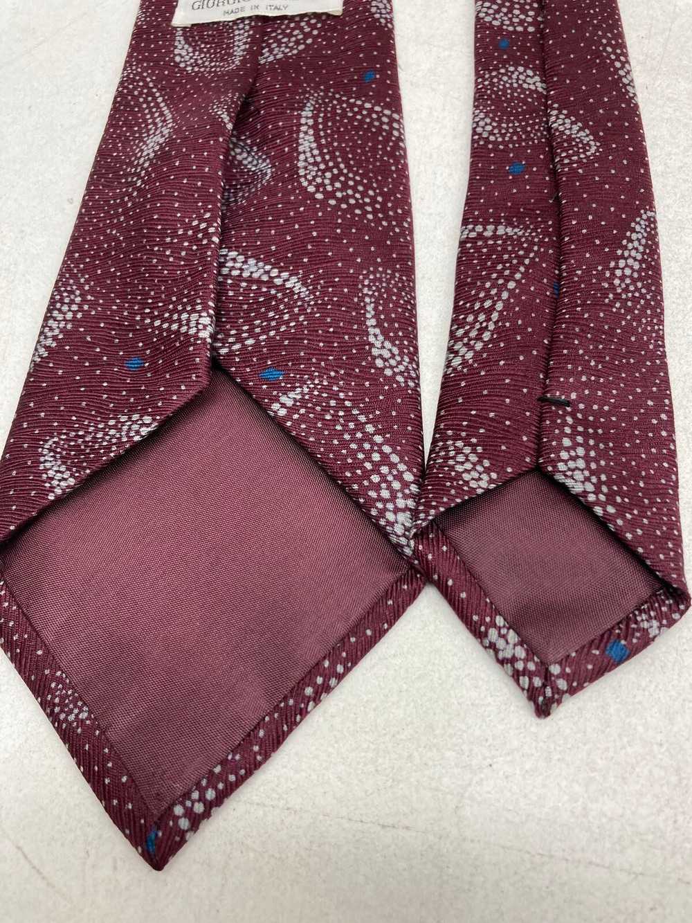 Men's Giorgio Armani Red Patterned Silk Tie W/COA - image 4