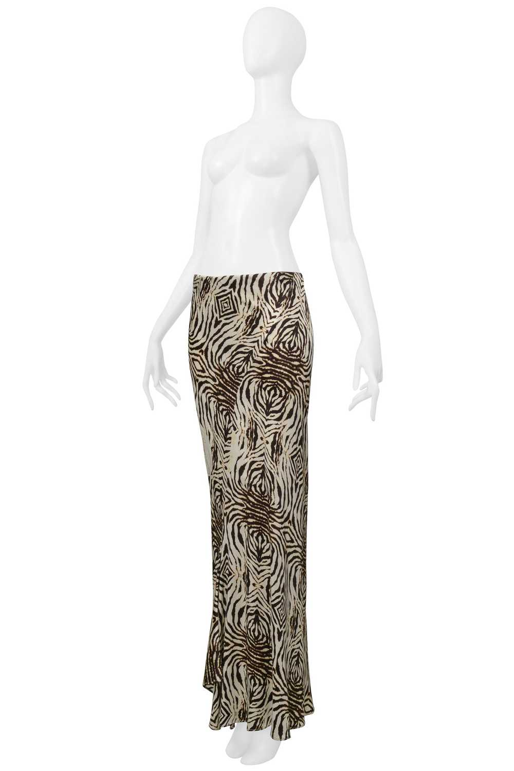 ROBERTO CAVALLI ZEBRA AND FLORAL BIAS CUT MAXI SK… - image 3