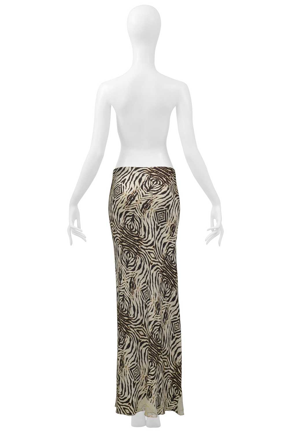 ROBERTO CAVALLI ZEBRA AND FLORAL BIAS CUT MAXI SK… - image 4