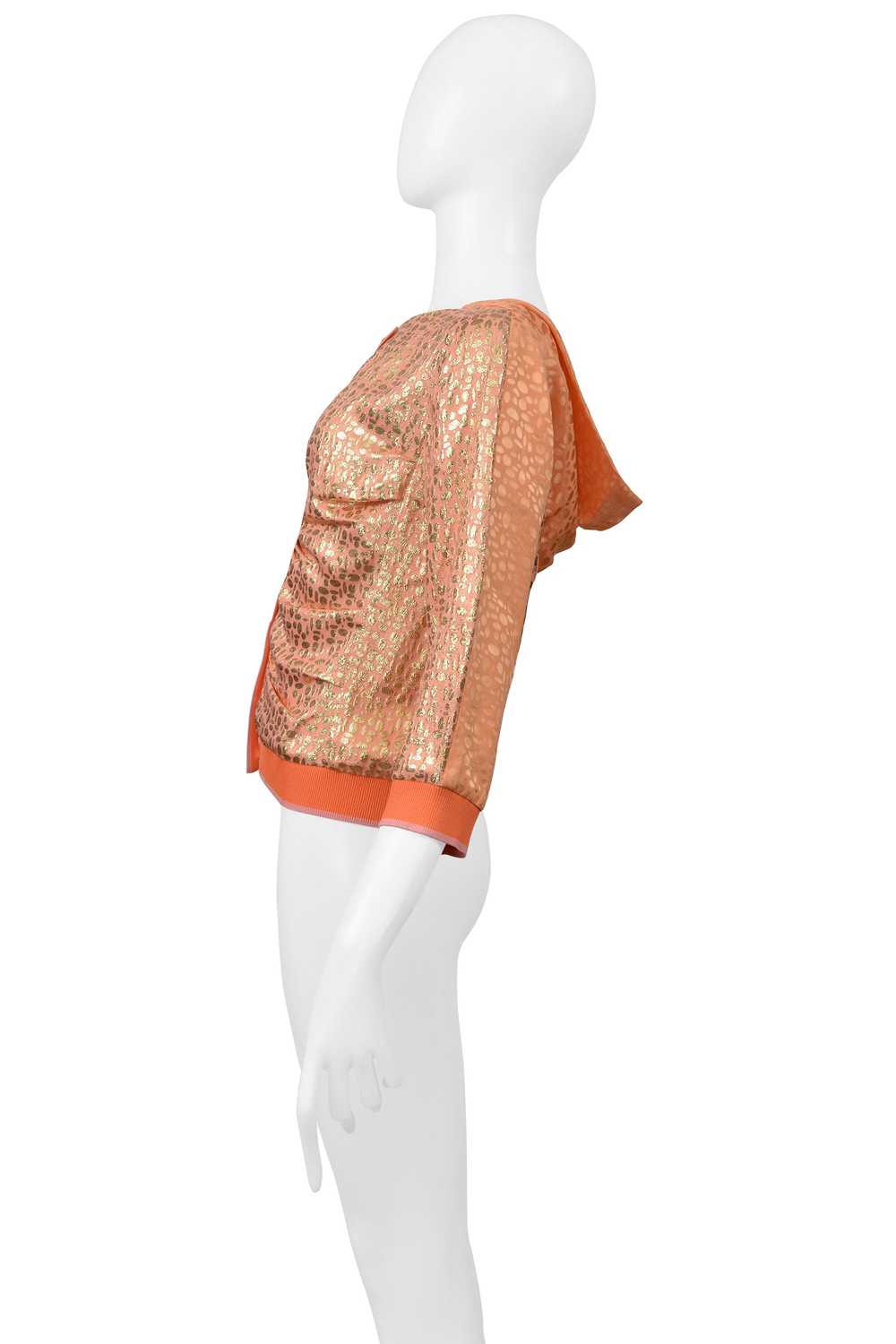 LOUIS VUITTON BY MARC JACOBS PEACH & GOLD CARDIGAN - image 4