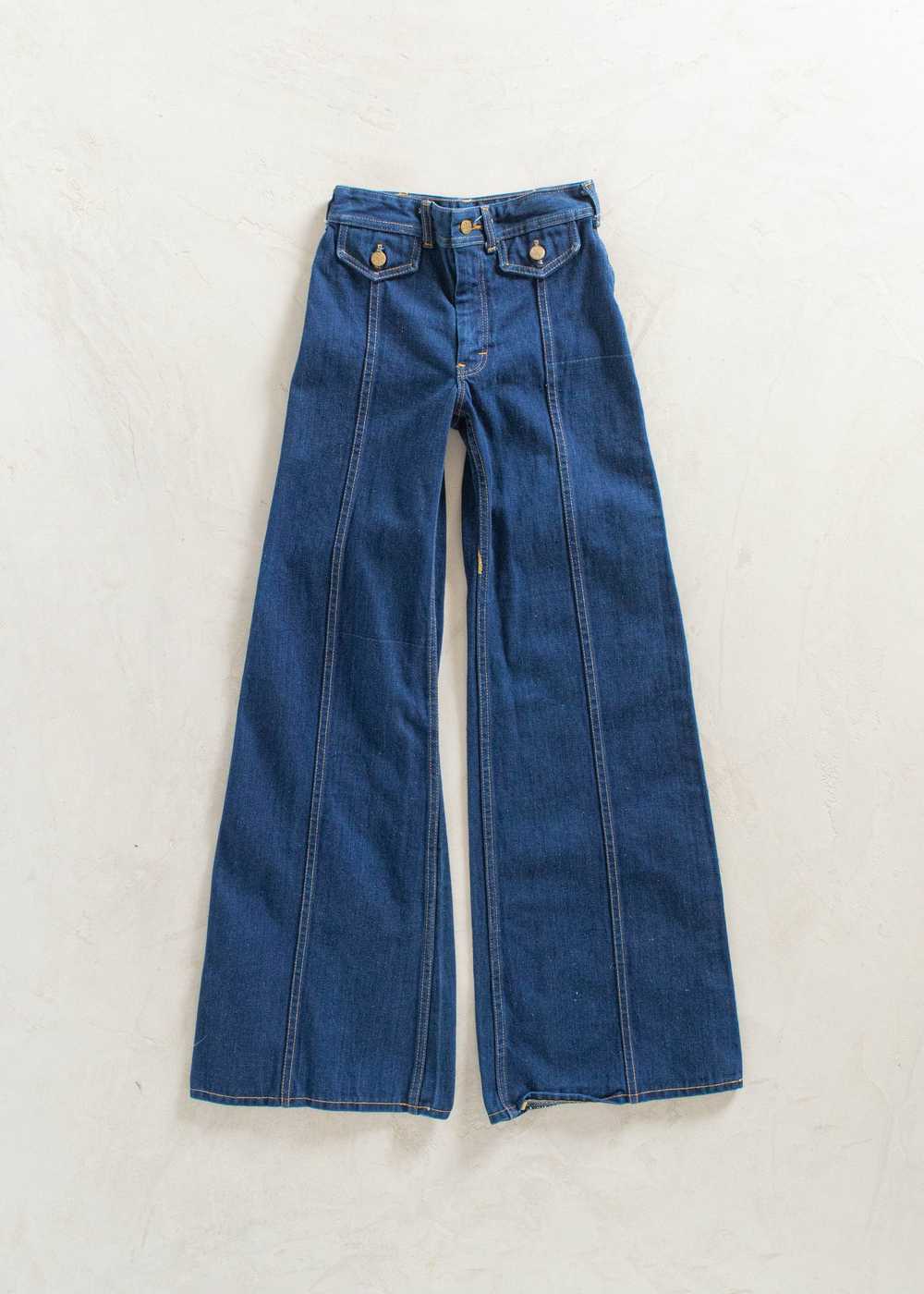 Vintage 1970s Liberte Darkwash Flare Jeans Women'… - image 1