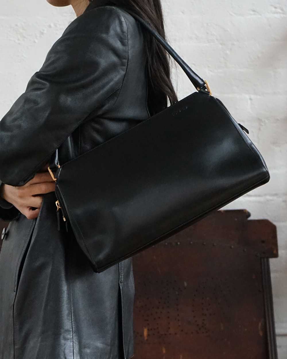 Black Leather Hand Bag - image 2