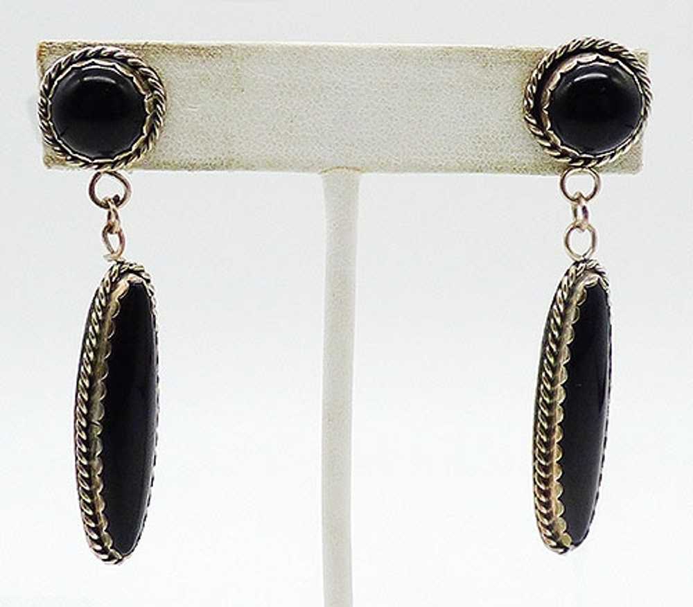 Antoinette Platero Native Sterling Onyx Earrings - image 2