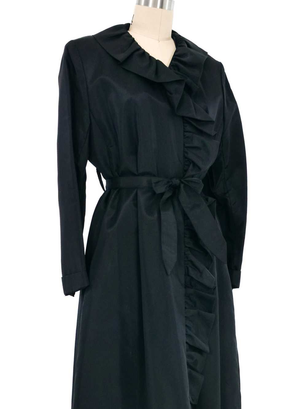 1960s Ruffle Taffeta Robe - image 2