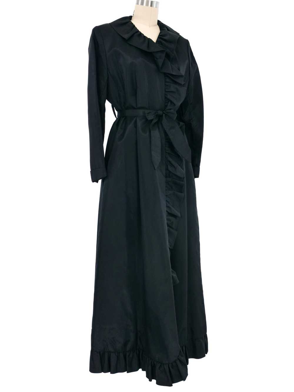 1960s Ruffle Taffeta Robe - image 3