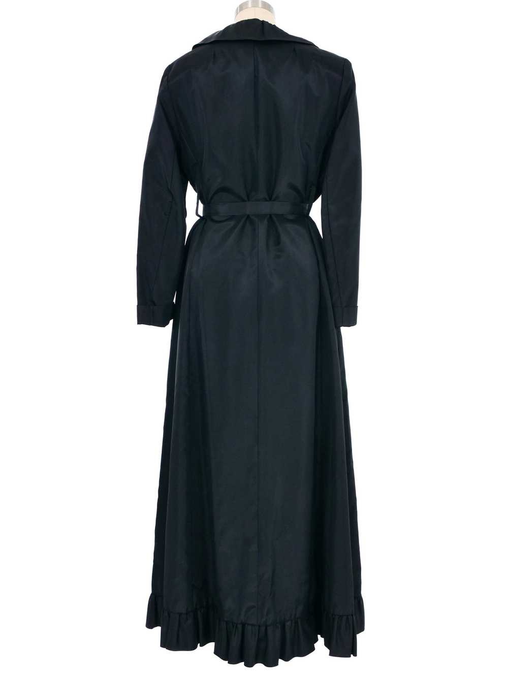 1960s Ruffle Taffeta Robe - image 4