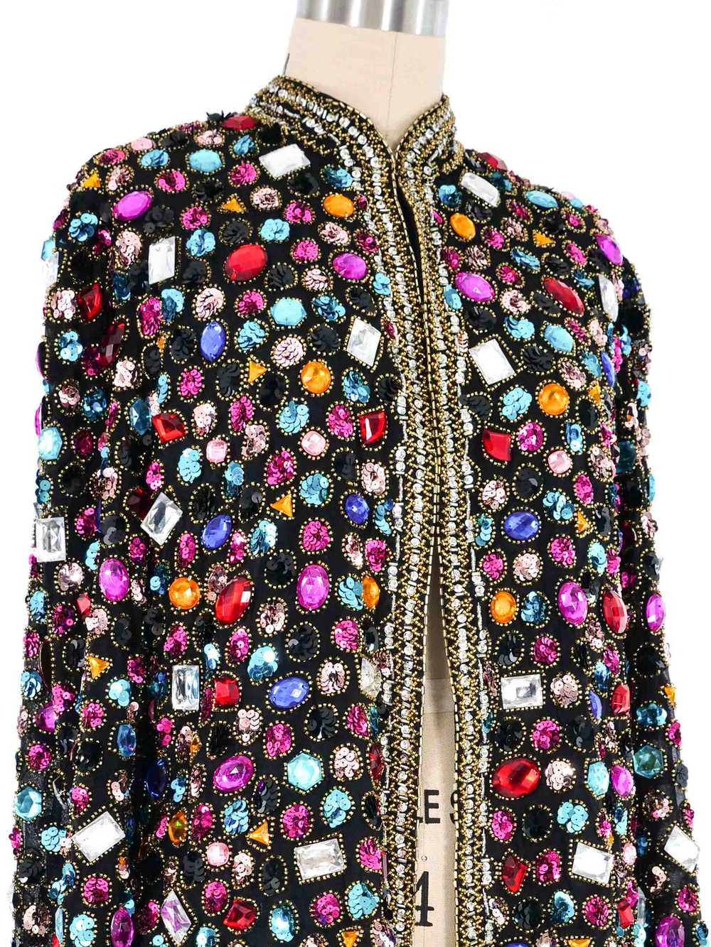 1980s Jewel Embellished Silk Jacket - image 2