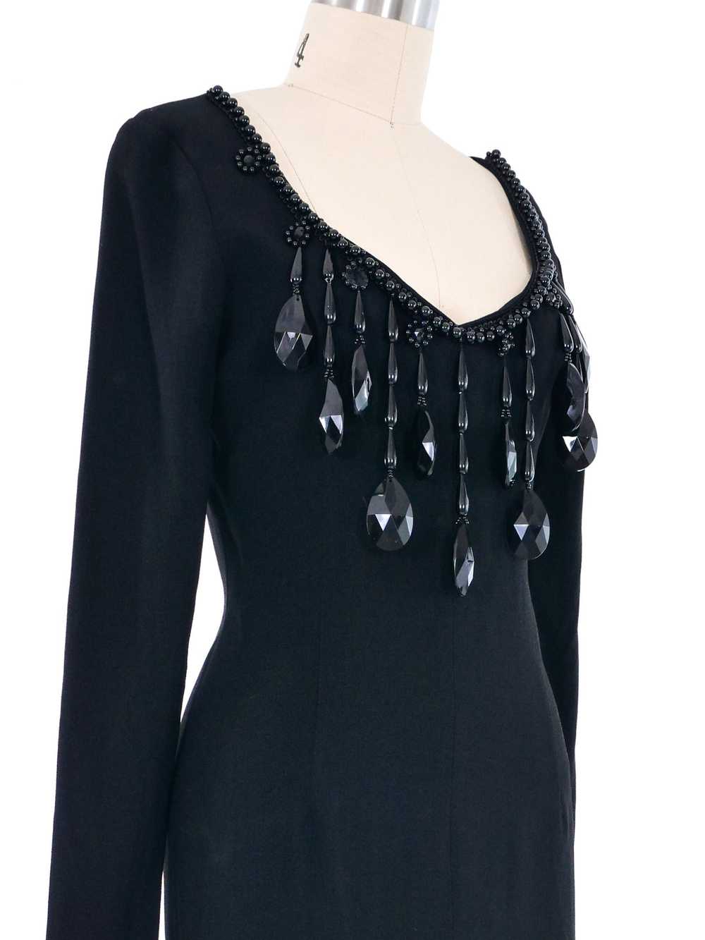 Byblos Beaded Crepe Mini Dress - image 2