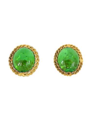 Chanel Green Gripoix Earrings