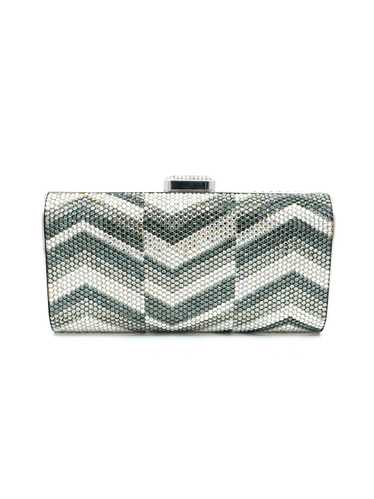 Judith Leiber Chevron Crystal Convertible Clutch