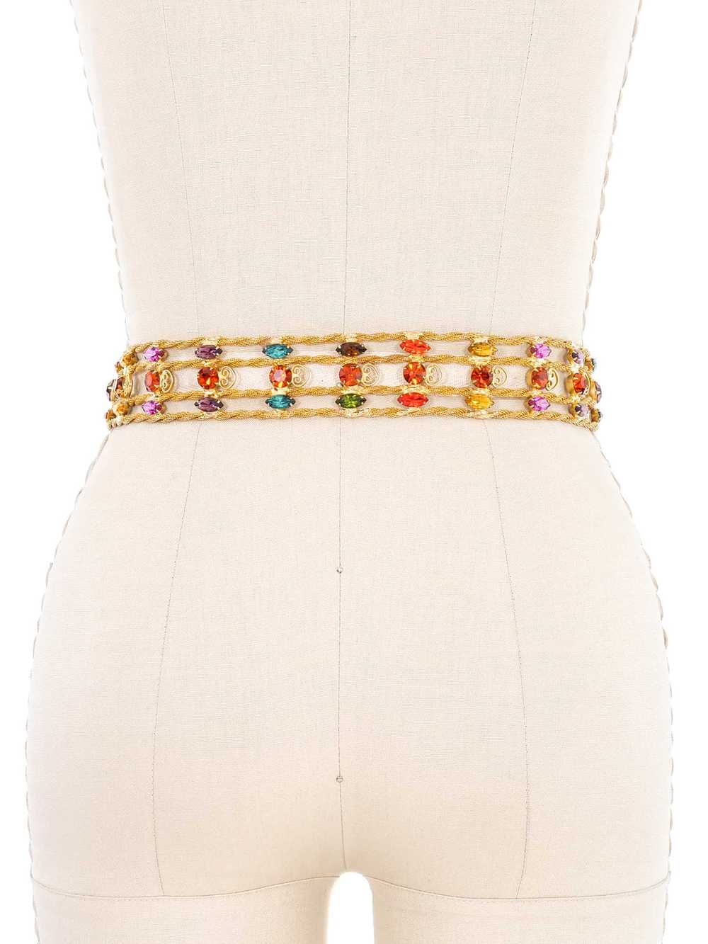 Goldtone Multicolor Jewel Belt - image 2