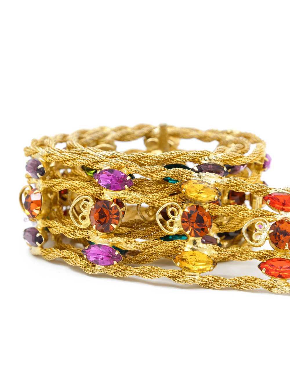 Goldtone Multicolor Jewel Belt - image 3