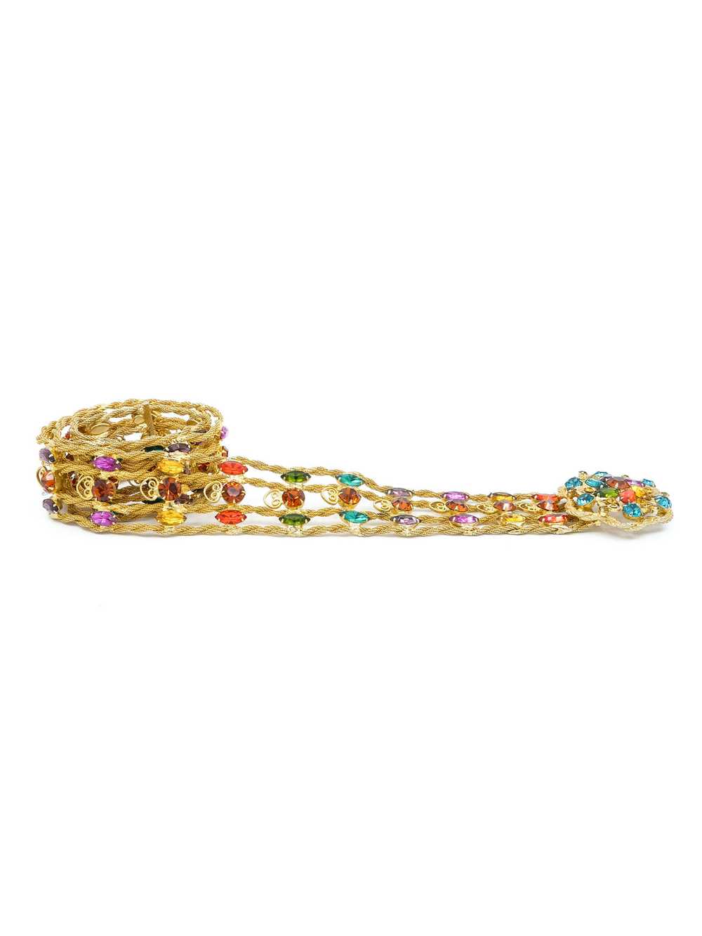 Goldtone Multicolor Jewel Belt - image 5