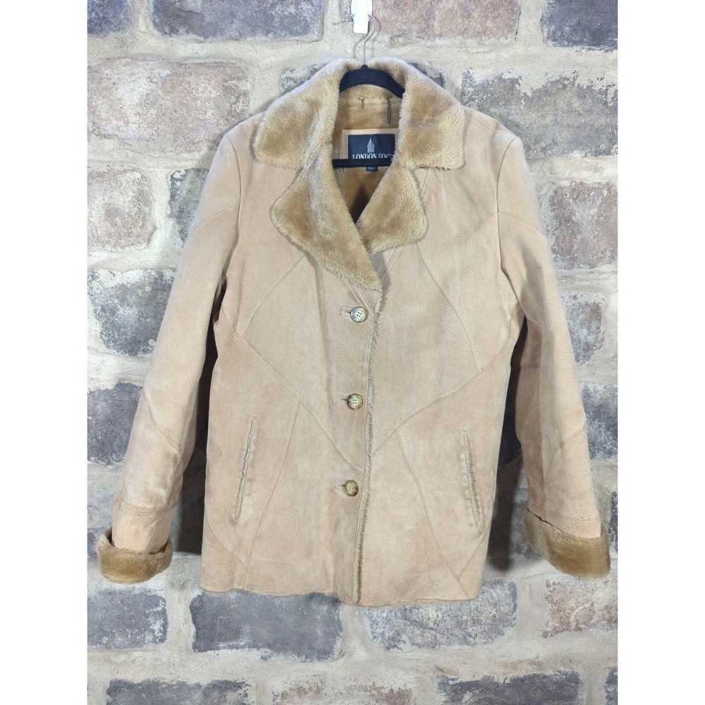 London Fog Vintage London Fog Suede Coat Tan Faux… - image 1