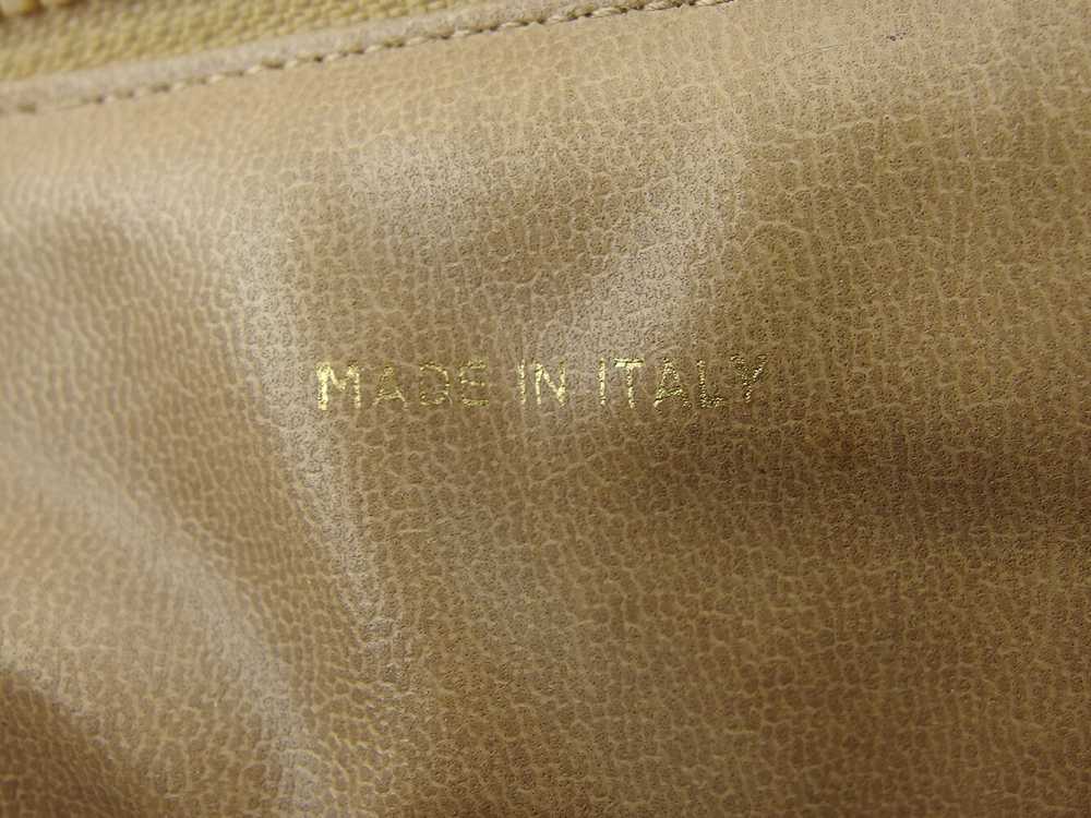 CELINE Boston Bag Macadam Beige PVC ?~ Leather Au… - image 1