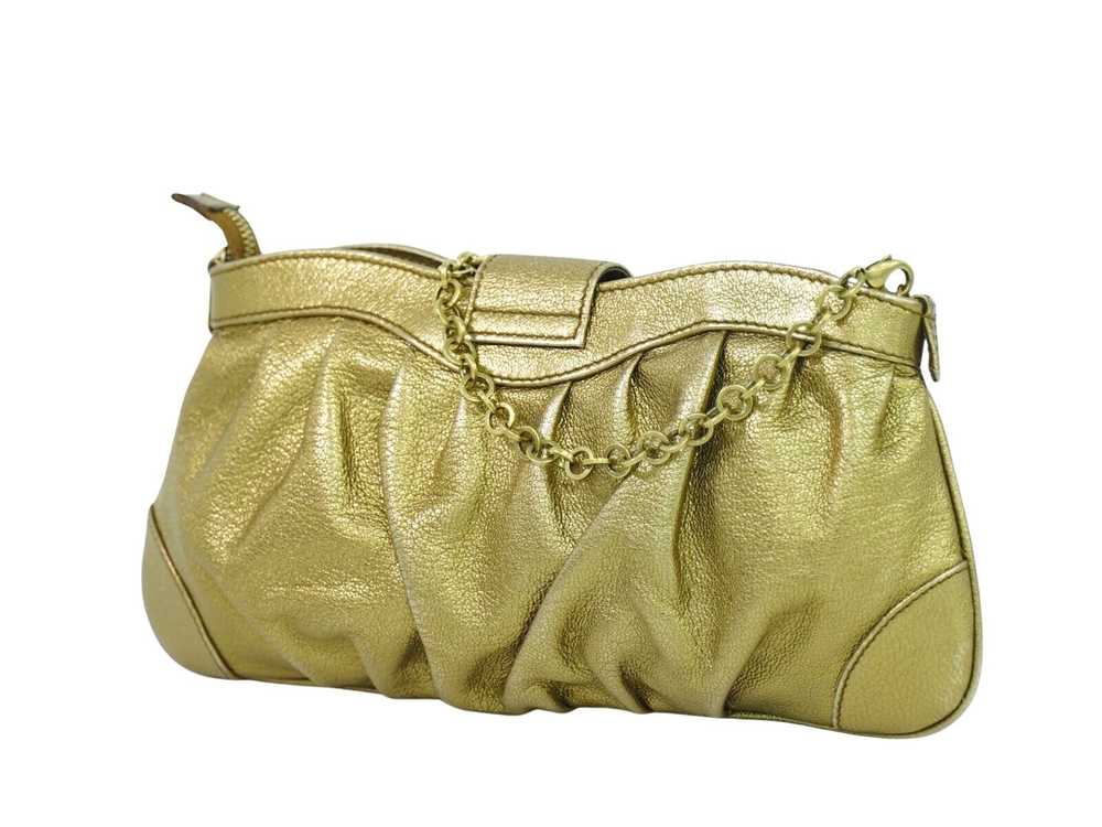 Salvatore Ferragamo Gancini Gold Leather Clutch B… - image 2