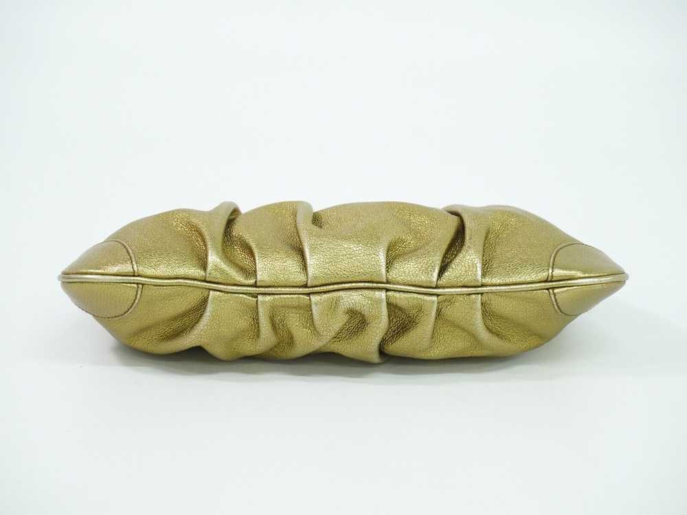 Salvatore Ferragamo Gancini Gold Leather Clutch B… - image 4