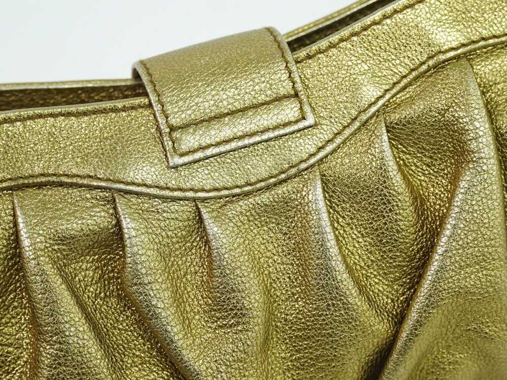 Salvatore Ferragamo Gancini Gold Leather Clutch B… - image 7