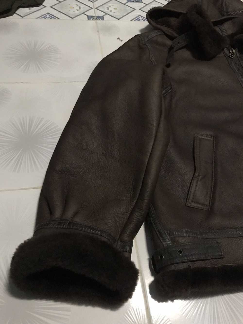 B 3 × Genuine Leather × Sheepskin Coat Vintage Sh… - image 7