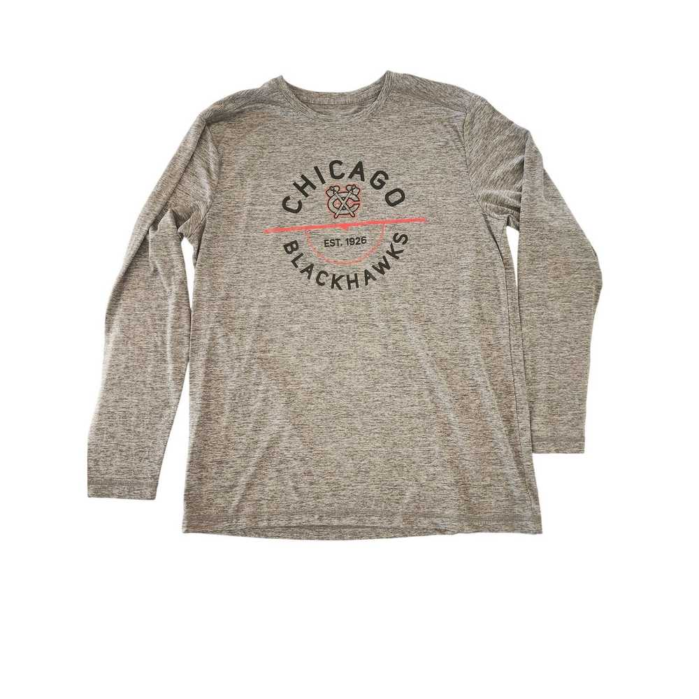 NHL Chicago Blackhawks Long Sleeve Gray Lightweig… - image 1