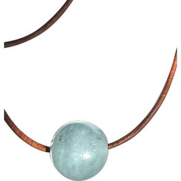 Natural Aquamarine/leather cord