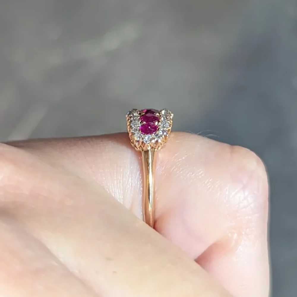 Victorian 1.33 CTW Ruby Diamond 14 Karat Yellow G… - image 12