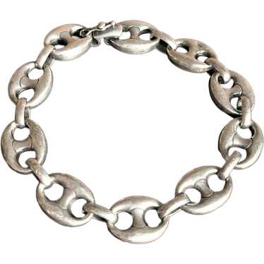 Victorian Silver Anchor Link Bracelet