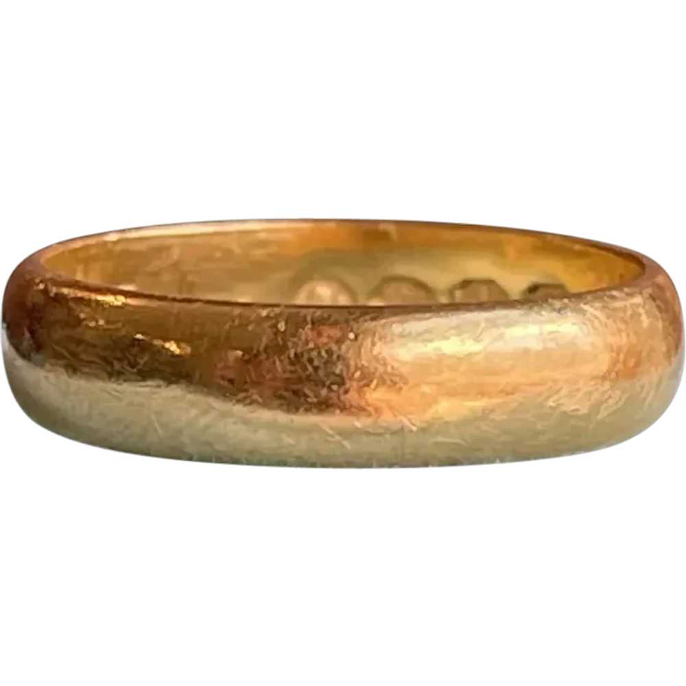 Antique 22k Gold Wedding Band, London 1877, Size … - image 1