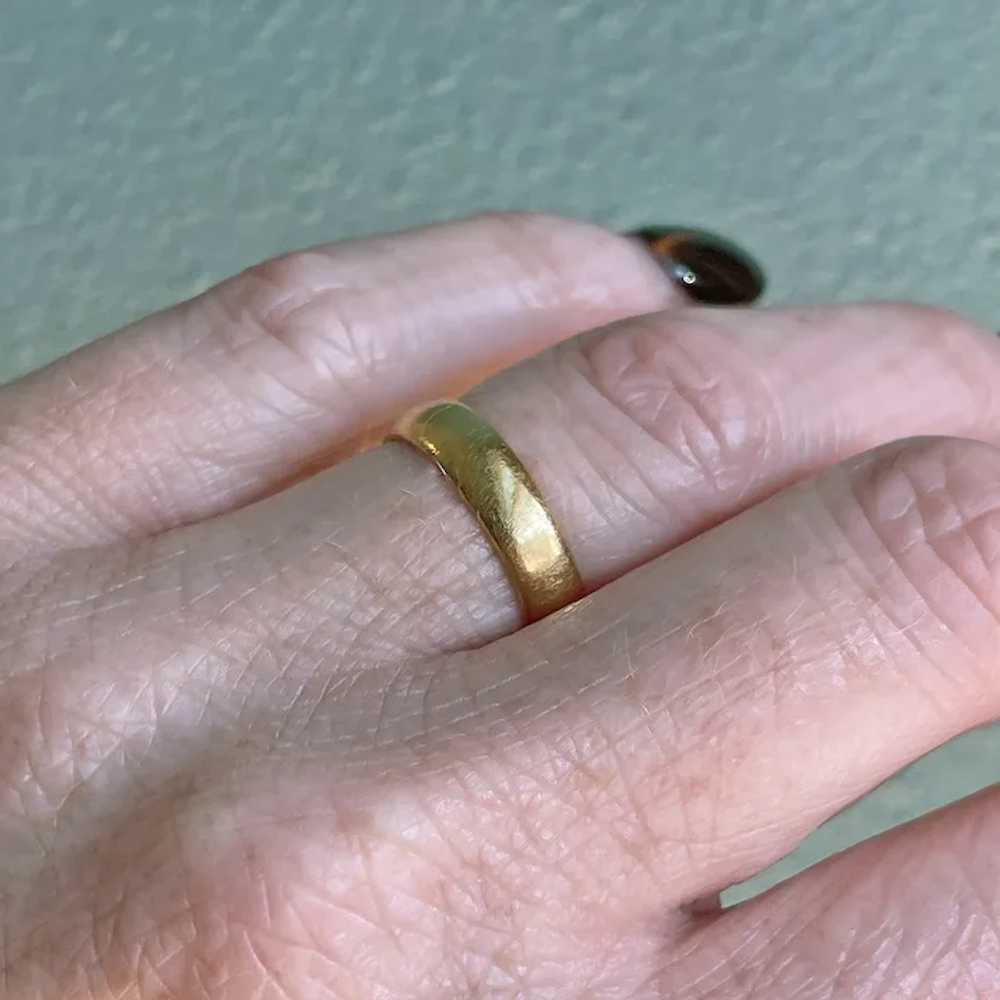 Antique 22k Gold Wedding Band, London 1877, Size … - image 7