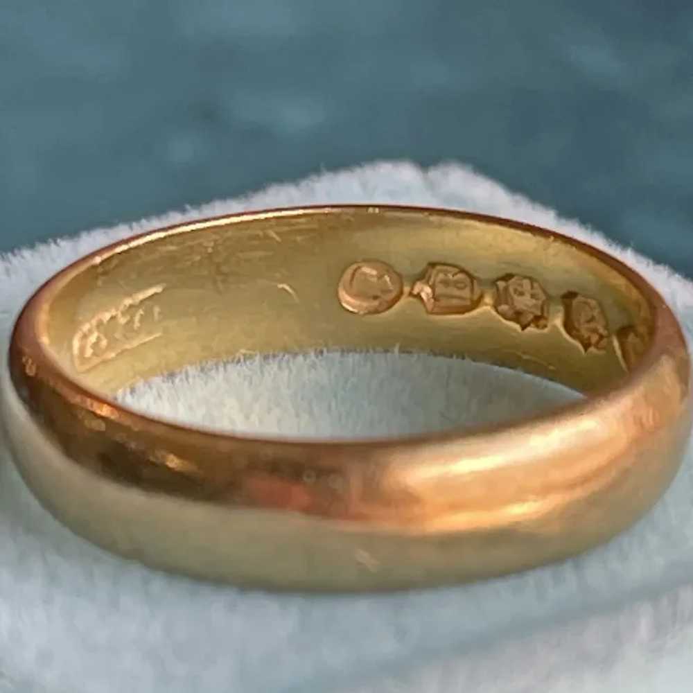 Antique 22k Gold Wedding Band, London 1877, Size … - image 9