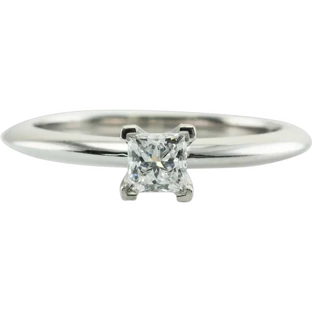 Tiffany and Co Solitaire Diamond Ring Princess cu… - image 1